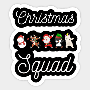 Christmas Squad Santa and Friends Dabbing Merry Christmas Family Sticker